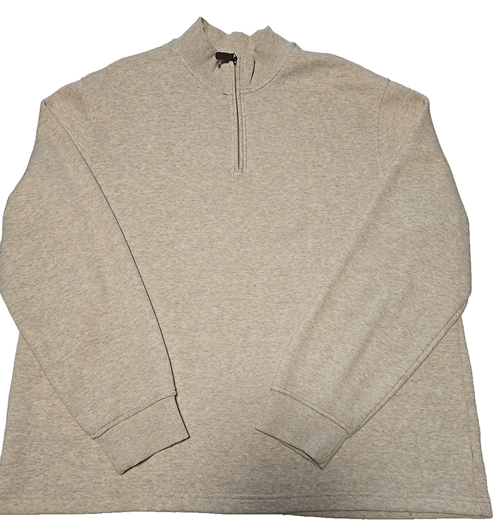 George Mens 1/4 Zip Sweater XL Light Beige